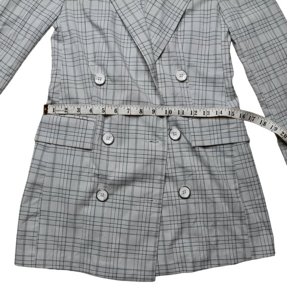 Dynamite Light Blue/Grey Plaid Blazer, size Extra Small - Picture 6 of 8